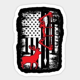 Bow Hunting Deer Flag' Cool Hunting Deer Sticker